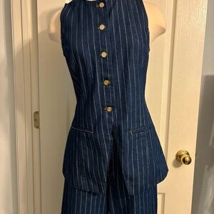 Aligne Denim Pinstripe Waistcoat. Size US 6/ UK 10